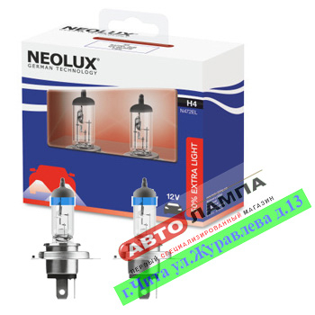 Neolux H4 12V 60/55W Extra Light +50%  P43t N472EL-2SCB