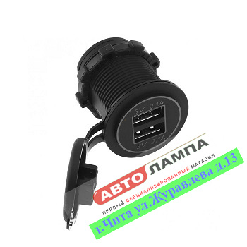 10264+DD   Розетка USB двойная с круглой подсветкой