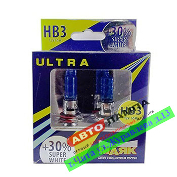 Маяк HB3 9005 12V 65W МАЯК SUPER WHITE+30%  P20d 89005 SW+30
