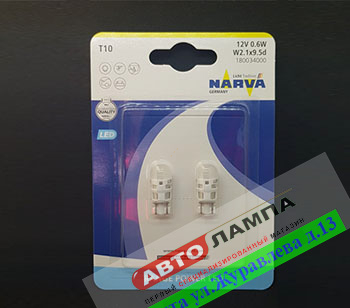 Narva T10 12V 1.1W Range Power Led 6000K w2.1*9.5d 18003