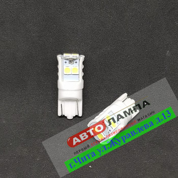 857+FF Светодиодная лампа GG 12V W5W T10 6smd TC-3006 Керамика (диод белый)