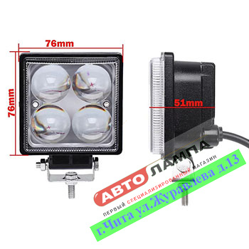762+FF GG светодиодная инсталляция NEW DC12-24v 12W 4D (квадратная 4X3W)