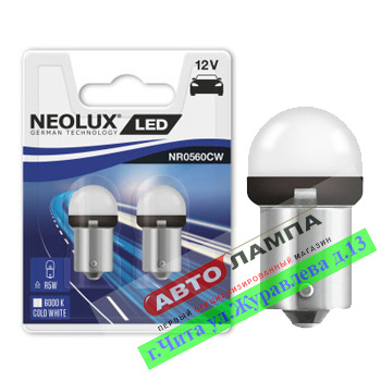 Neolux R5W 12V 0.8W 55lm Led 6000K BA15s NR0560CW-02B