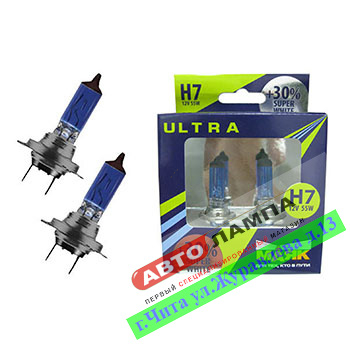 Маяк H7 12V 55W МАЯК SUPER WHITE+30%  PX26d 82720 SW+30
