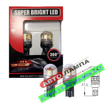 849+FF Светодиодная лампа Super Bright Led T16 12-24V 2W 15SMD 330lm 6000K w2.1*9.5d