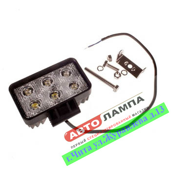 KS WSQ206F Светодиодная инсталляция Off-Road 12-24V 18W (6*3w рассеиваемый свет), 110*50*80mm