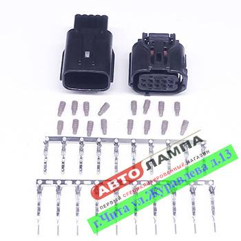 6189+Sumitomo Разъем Папа Мама 10 Pin (черный квадрат) 90980-12380