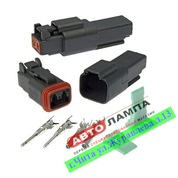 DJ3021Y+Ruichi Разъем 2 конт. Влагозащ. с пров. DJ3021Y-1.6