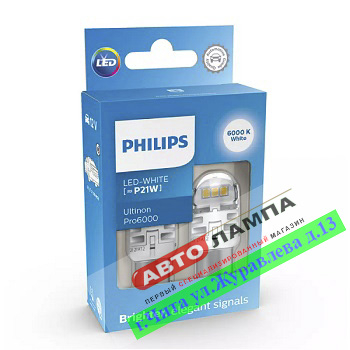 Philips P21W 12V  Ultinon Pro6000 Led 250lm 6000K BA15s 11498CU60X2