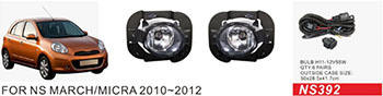 Противотуманные фары Nissan MARCH 2010-2012г DLAA NS392, провода, кнопка