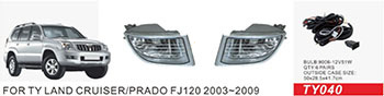 Противотуманные фары Toyota Land Cruiser Prado FJ120 2003-2009г DLAA TY040, провода, кнопка