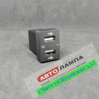 12593+DD Розетка двойная USB в гнездо кнопки с вольтметром YC-A56QC