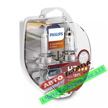 Philips H7 12V 55W X-tremeVision G-force +130%  PX26d 12972XVGS2
