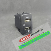 12590+DD Розетка двойная USB в гнездо кнопки с вольтметром YC-A77