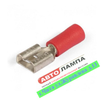 6174+DD Разъем мама в изоляции п/откр. 6.3-красный